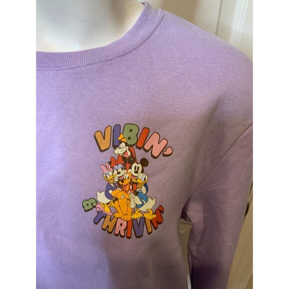 Disney Vibin’ and Thrivin’ Mickey and Friends Crewneck Sweatshirt Size Medium - Picture 2 of 6